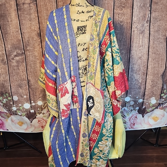 OOAK GRATEFUL DEAD KANTHA KIMONO SM-2X - Picture 6 of 10